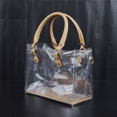 Black Natural Leather Replacement Straps Handles Fits Neverfull Large Tote Bag