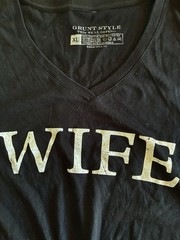 Grunt Style Women’s “WIFE” Black T-Shirt Short Sleeve Size XL