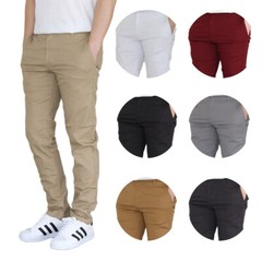 MEN’S CHINO TWILL STRETCH SKINNY PANTS *9 COLORS 28-44 WAIST (FAST SHIP)