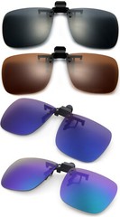 Large Polarized Clip On Sunglasses Flip Up Glasses Driving Fishing Sports Square