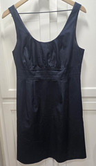 J.Crew Suiting Navy Solid Sheath Dress Scoop Neck Sleeveless Knee length, Sz 12