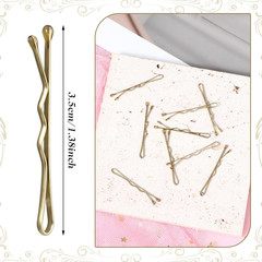Mini Bobby Pins, 50PCS 1.37 Inch Small Wavy Hair Pins Metal Hair Clip Hairpins f