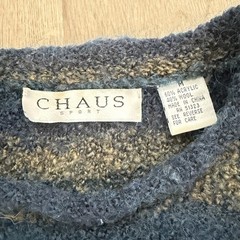 Vintage Chaus Sport Plaid Floral Sweater M Rame/Cotton Blend Hand Wash Only