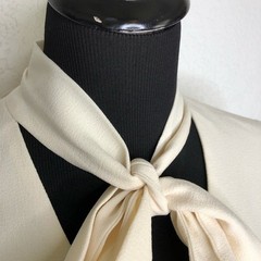 Gal Meets Glam Ines ivory cream tie neck long sleeve shift dress size 8