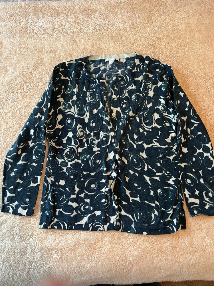 Garnet Hill Signature Eco Merino Cardigan Size Small