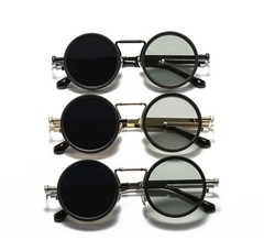 Vintage Steampunk Round Polarized Sunglasses ND9 Adjustable Dimming UV400 MensX