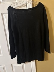 CeCe Women’s Crew Neck Knit Pullover Sweater Long Sleeve Solid Black XL Love