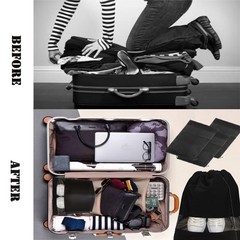 YMCCOOL 12pcs Non-woven Shoe Bags for Travel 12.6″ X 12.6 x 17.3 inch, Black