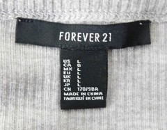 Forever 21 Women Cardigan, Size L, Gray, 68% Polyester, 32% Cotton