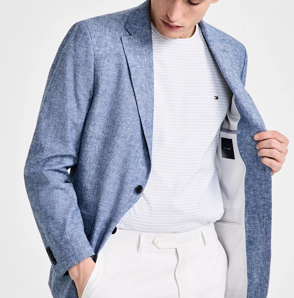Tommy Hilfiger Men’s Modern-Fit Linen Sport Coat MSRP $295