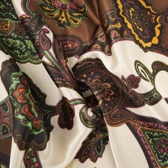 YOUR SMILE Silk Like Scarf Women’s Fashion Pattern 35”x35”, Brown Bandanna