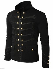 Men’s Scottish Black Gothic Jacket Highland Wedding jacket Sizes 34″ to 54″