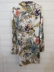 Luxxel Floral Wrap Dress V-Neck Long Sleeve Tie Waist Short Multicolor Size L