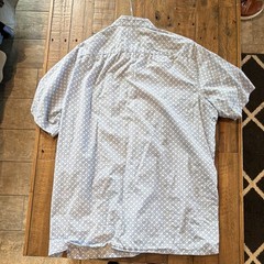 Club Room Men’s Blue/White Geometric Woven SS Button-Up Point Collar XL