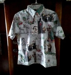 Reyn Spooner Boy’s A STAR WARS SITHMAS Christmas Glacier FB Large Shirt
