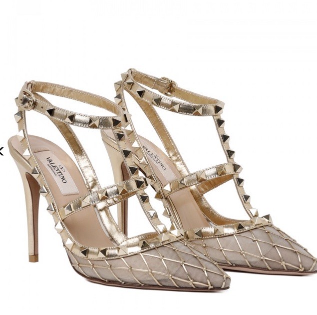✨BNIB✨ VALENTINO GARAVANI rockstud gold Diamond star pattern heels size EU 40