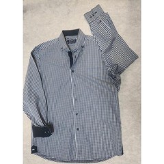 Brio 1818 Men’s Black and White Plaid Shirt Size XL