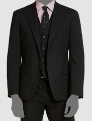 $495 Alfani Men’s Black Classic-Fit Stretch 2-Piece Suit Jacket Pants Size 40R