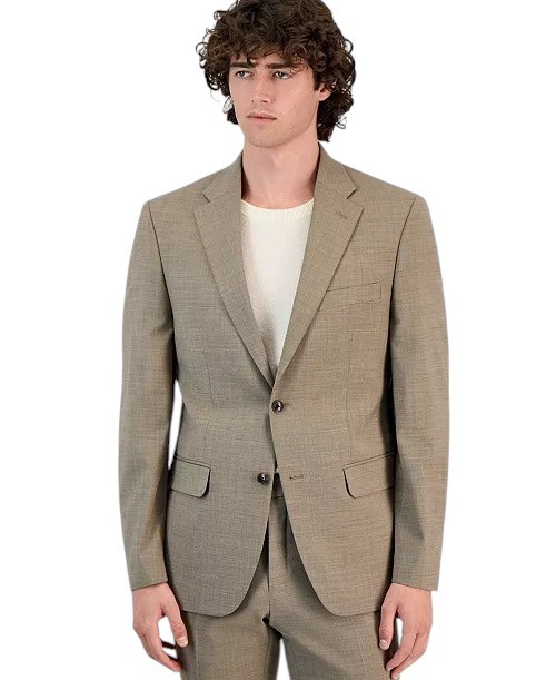 Tommy Hilfiger Mens Modern fit Suit Jacket Blazer 40 R Tan Beige Solid Wool