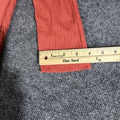 Cable & Gauge Shirt Womens Medium Red Orange Zip Front Tunic Top Stretch Ribbed