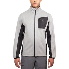 Spyder Men’s Full Zip Relaxed Fit Stand Collar Jacket, Gray, Size XXL