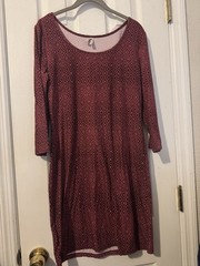 MUDD Maroon Print Dress Size Large L