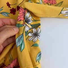 Avec Les Filles Havana Floral-print Faux Wrap Mini Dress Size 4 Yellow