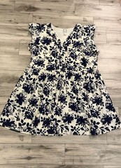 NWT LEA Cotton Boho Black Ivory Floral Flare Sleeve Midi Dress Size 3X Pockets