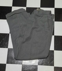 Vintage Wool Trousers Mens 34×28 Blue Gray Union Made Cuffed Pants