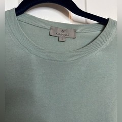 EUC Canali Men’s Sage Green Cotton Crewneck Sweater Italian size 56