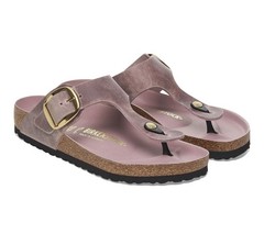 Birkenstock Gizeh Big Buckle Oiled Leather Color Lavender Size 39 Regular Wide