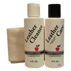 Apple Brand Leather Care Kit 4 oz Cleaner & 4 oz Conditioner + Cleaning Cloth