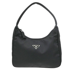 PRADA Logo Tessuto Mini Shoulder Hand Bag Nylon Black SHW Italy 32YJ188