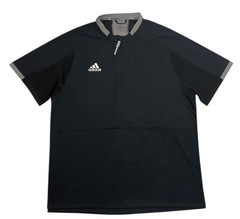 Adidas Baseball Short Sleeve 1/4 Zip Pullover Jacket Gray Men’s Large NEW