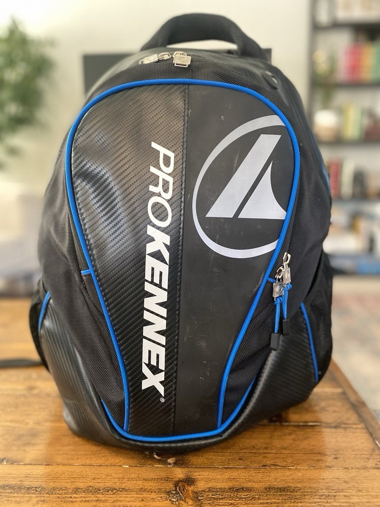 ProKennex Mens Black Blue Green Lining Tennis Pickleball Kinetic Backpack 18″