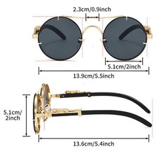 Vintage Round Sunglasses Men Women Double Bridge Retro Multicolor UV Sun Glasses