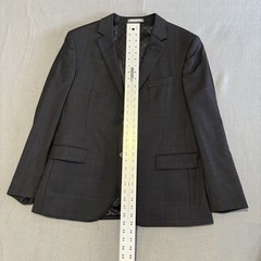 Indochino Wool Sport Coat 44S Navy Windowpane Blazer 2 Button Notch Lapel Modern