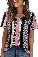 Women’s Plus Size Short Sleeve Crew Tops – Loose Fit Cotton Casual Trendy