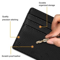 Fintie Slim Minimalist Front Pocket Wallet, RFID Blocking Credit Card Black