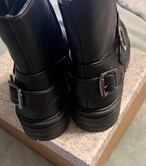 Mudd Burbank Women’s Boots Biker Black Ankle Biker Mid-Calf Bootie Size 7.5