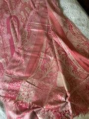 Luxurious Wool Silk Scarf large paisley design size 82.5/30.5 inches
