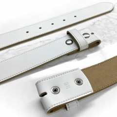 BS1200 Genuine Cowhide Leather White Belt Strap with Snaps 1-1/2″(38mm) Wide