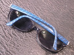 Fendi Blue Clear Logo Print Sunglasses Made in Italy FRAME ONLY