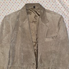Cooper Men’s Leather Blazer Sport Coat – Size 44 Tan Suede Classic