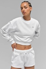 AIo Yoga Set Cropped Accolade Crew Neck Pullover+Shorts Suit Casual Women’s Set