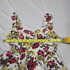 Hot Topic Fit & Flare Dress Size S White Floral Skull Sweetheart Strappy Cotton