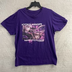 For Fans By Fans Mens T Shirt Anime Graphic Purple XL Cotton Short Sleeve Crew