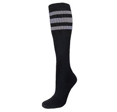 8 PAIRS BLACK STRIPED TUBE SOCKS FULL CUSHION OLD SCHOOL LONG SOCKS SIZE 10-15