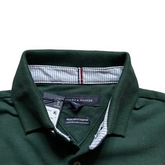 Tommy Hilfiger Men’s Regular Fit Dark Green Stretch Mesh Short Sleeve Polo Shirt