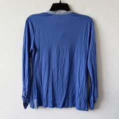 Ann Taylor Petite Blue 3/4 Sleeve Pleat Front Blouse Size MP